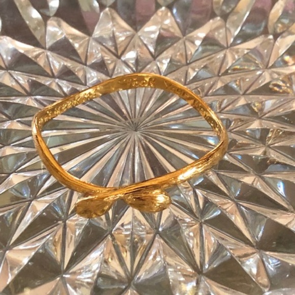 COPY - Sophia & Chloe Gold Brushed Bangle with Inscription, Size Medium/Large - Picture 1 of 6